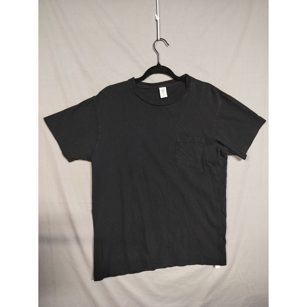 Velva Sheen Pocket T-Shirt Mens L Black Single Stitch Cotton USA TeeMade